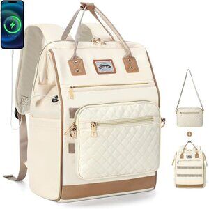 Women USB Port Nurse Teacher Large Capacity College Bookbag Anti-theft